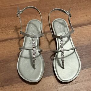 New in Box. Brighton Silver Sandals with Crystal Accents
